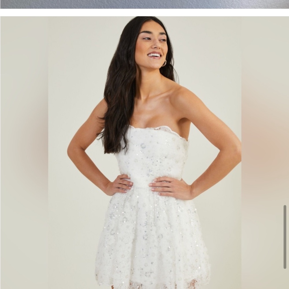 Altar'd State White Sequin Lace Dress